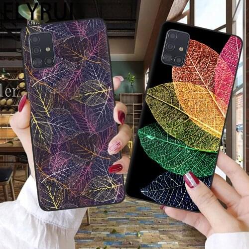 Coloured skeleton leaves Phone Case Cover For Samsung A51 A71 A11 A21S A31 A41 A10 A20 A30 A40 A50 A70 A7 2018 A32 A42 A52 5G