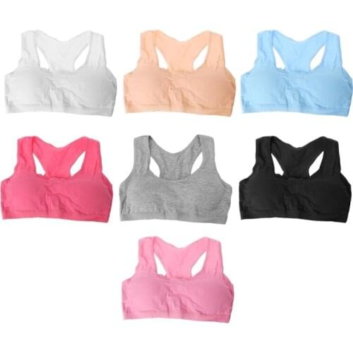 Cotton Young Girls Kid Underwear For Sport Wireless Small Training Puberty Bras E06F