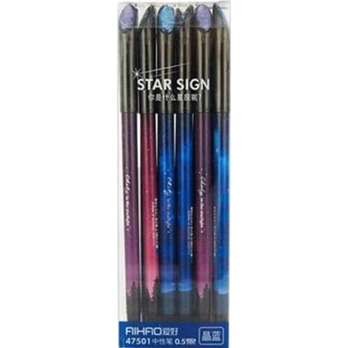 Hobby 47501 12 Constellation Creative Gel Pen Simple Small Fresh Cute Student with 0.5mm Signature Pen 12pcs