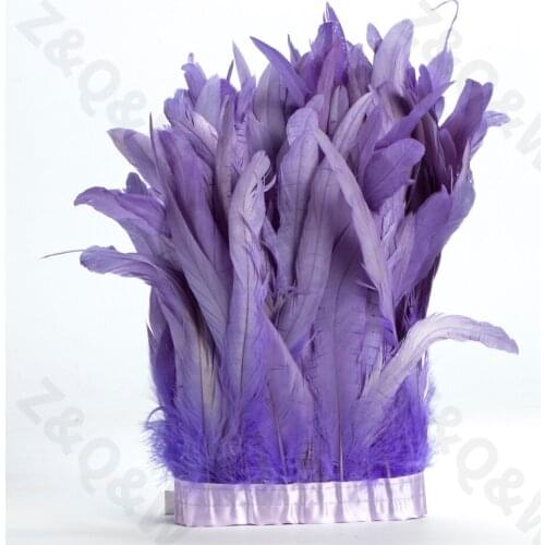 8-14 inch cock tail dyed in light purple to make 2 meters of cloth edge DIY Latin shopping festival costume skirt decoration