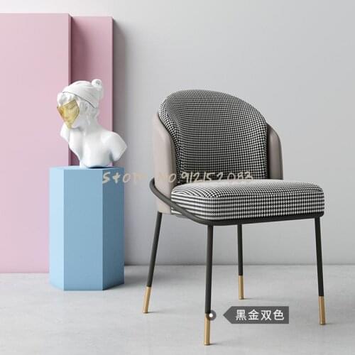 Italian minimalist light luxury backrest dining chair Nordic home modern minimalist computer restaurant hotel book chair makeup