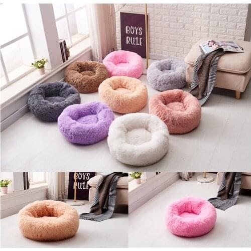 Classic Warm Plush Pet Nest Pet Dog Cat Autumn And Winter New Plush Korean Multicolor Round Moisture-proof Waterproof Pet Nest