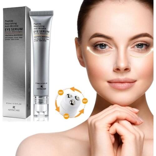 Peptides Eye Cream Roller Collagen Serum Gel Eye Firming Anti Wrinkles Cream Whitening Puffy Eye Care 20g TSLM1