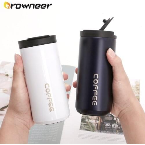 350ml/500ml Double Stainless Steel 304 Coffee Mug Leak-Proof Thermos Mug Travel Thermal Cup Protable Water Bottle for Women Men