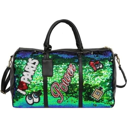 Fashion Casual Sequined Letters Womens Single-Shoulder Crossbody Bag Handbag Large Capacity Outdoor Travel Bag