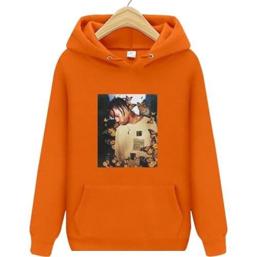 Fashion brand Hip Hop Men Hoodies casual Men hooded Funny printing Hoodies Sweatshirt Male Travis Scott Butterfly Hoody Jackets