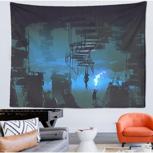 Cartoon Animation Tapestry Home Decor Psychedelic Wall Hanging Blanket Bedspread Mecha machinery Wall Cloth
