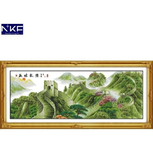 NKF Dragon Spirit In Flourishing Age Cross Stitch Pattern DIY Kit Needlework Embroidery Sets Chinese Cross Stitch for Home Decor