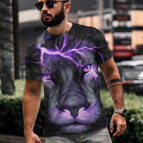 2021 New Summer 3d Printed T-shirt Animal Print Mens T-shirt Print Casual T-shirt O-neck Hip Hop Short Sleeve Size Xxs-6xl