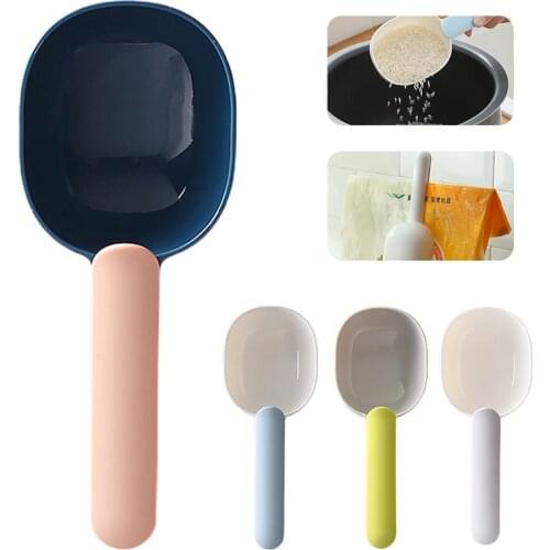 New Rice Spoon Scoop Ice Grain Shovel Coffee Beans Flour Spoon Bag Clip Pet Cat Dog Food Scoop Measuring Home Kitchen Storage