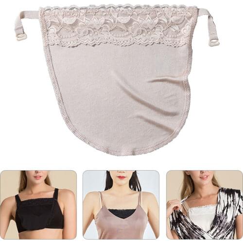 New Silk Tube Bra With Elastic Band Women Quick Easy Clip-on Lace Mock Camisole Bra Insert Wrapped Chest Overlay Modesty Panel