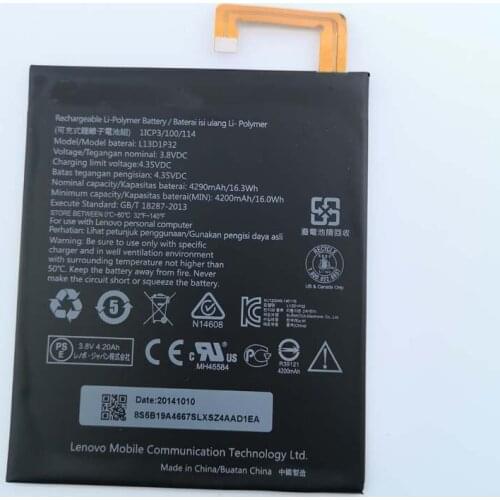 Original Battery 3.8V 4200mAh L13D1P32 For Lenovo IdeaTab A8-50 A5500 A5500-F A5500F A5500-HV tablet Built-in battery used parts