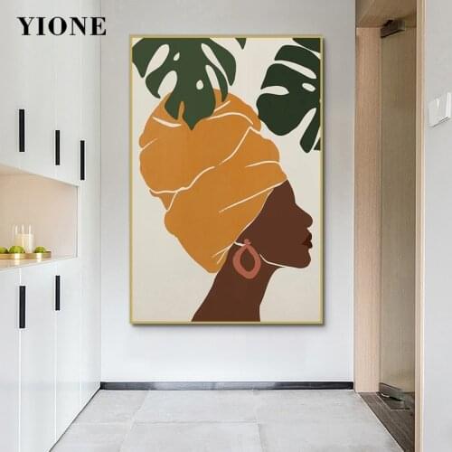 Africa Sunflower Girls Black Woman Canvas Posters Nordic Figure Painting Wall Art Prints Pictures Boho Decoration Home Decor