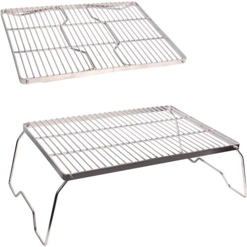 Premium Stainless Steel BBQ Stand Barbecue Food Grade High Quality Outdoor Camping Folding Portable Tableware grill accessories