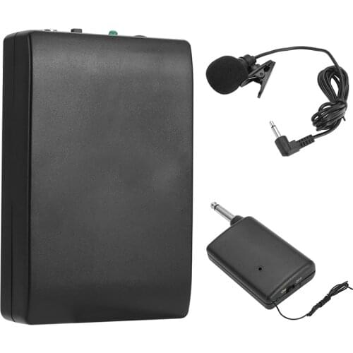 Professional Wireless Microphone System Mini Wireless FM Transmitter Receiver Megaphone Lavaliere Lapel Clip Microphone System