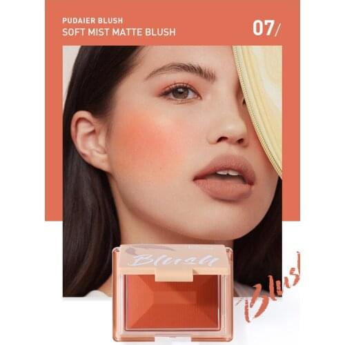 Pudaier Soft Mist Matte Airy Monochrome Blush Power Palette Smooth Enhance Complexion Fine Shimmer Blusher Face Makeup TSLM2