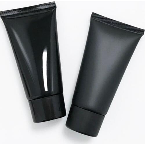 50g Empty Black Tube Bottles,Soft Tube Cosmetics Packaging Hand Lotion Cream Plastic Bottle Squeezed Containers Tube
