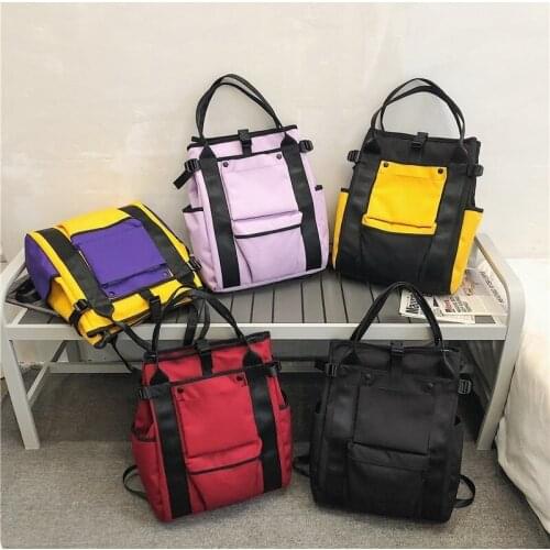 Contrast Color Large Capacity Laptop Backpack Fashion Travel Bagpack Shoulder Bags Portable Back Pack School Bags For Teenager