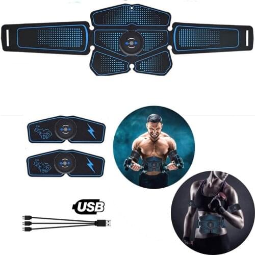 Abdominal Muscle Stimulator Trainer EMS Fitness Equipment Training Gear Muscles Electrostimulator Toner Exercise USB Rechargable