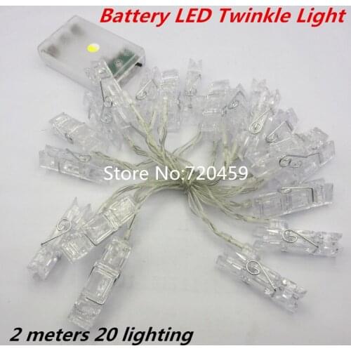 2 meters 20 lighting LED Twinkle Light Battery Powered Picture Lights string light flasher decoration lamp Christmas Home Decor