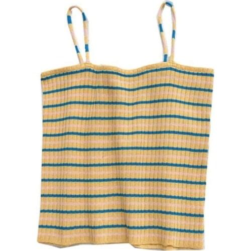 Tufaha Rainbow Striped Vest Girl Knitted Tight Sleeveless Top Halter Top Tops Women 2020 Sexy Streetwear Tank Top Women
