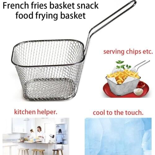 Universal Stainless Steel Chips Deep Fry Baskets Food Presentation Strainer Potato Cooking Tool Chef Basket Colander Tool