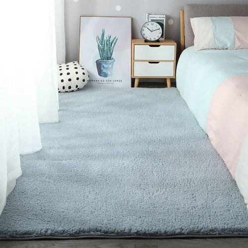 Thicken Lambswool Carpet For Modern Living Room 2021 Home Decor Non-slip Kid Play Crawling Rug Bedroom Balcony Plush Mats Gray
