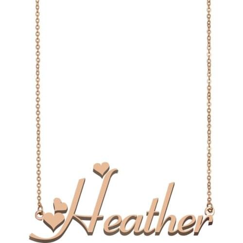 Heather Name Necklace , Custom Name Necklace for Women Girls Best Friends Birthday Wedding Christmas Mother Days Gift