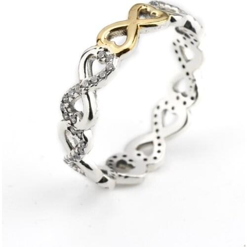 High Quality 925 Sterling Silver Forever Love Stackable Ring With Clear Cubic Zirconia For Women Jewelry Gift