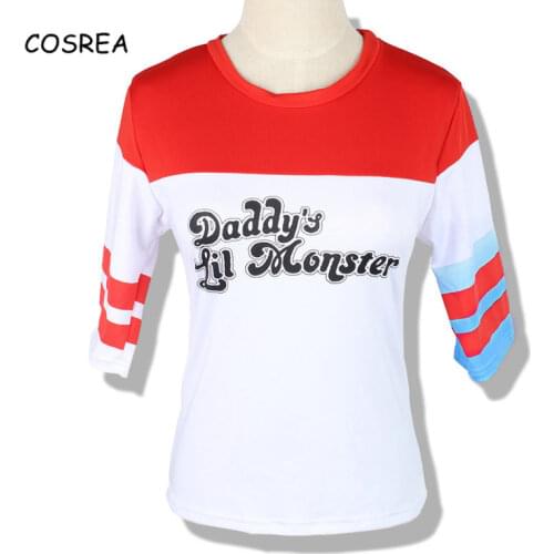 High Quality Cosplay Costumes Suicide T-Shirt Shorts Joker Daddys Lil Monster Clown Printing Cosplay Halloween Carnival