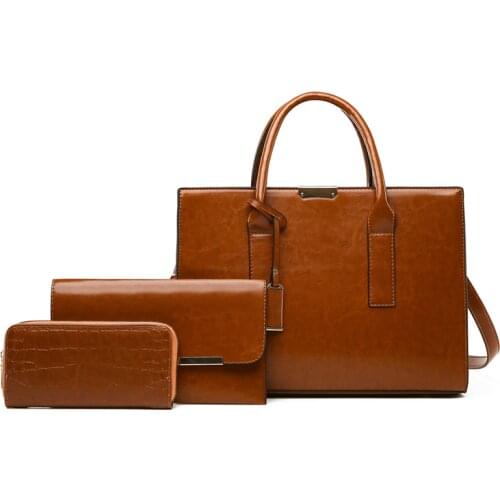 High Quality Women Pu Leather Handbags Tote Bags Fashion Ladies 3 Pieces Set Shoulder Bag Designer Female Travel Messenger Bags