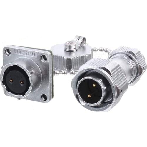 WEIPU WY16 Waterproof IP67 Metal M16 Electrical Connector 2 3 4 5 6 7 9 12 Pin Solar Panel Mount Female Socket Aviation Adapter