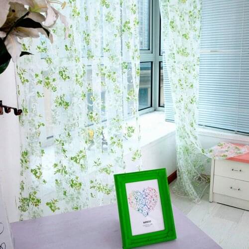 100X200cm Impatiens Flower Sheer Curtain Tulle Window Voile Drape Valance Bedroom Curtains for living room luxury european