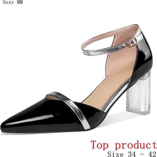 Women High Heels D'Orsay Pumps High Heel Shoes Woman Party Shoes Kitten Heels Genuine Leather Small Plus Size 34 -40 41 42