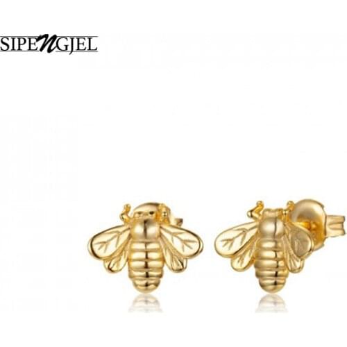 SIPENGJEL Fashion Simple Summer Dainty Bee Stud Earrings For Women Hypoallergenic Piercing Earrings Girls Jewelry Gifts 2021