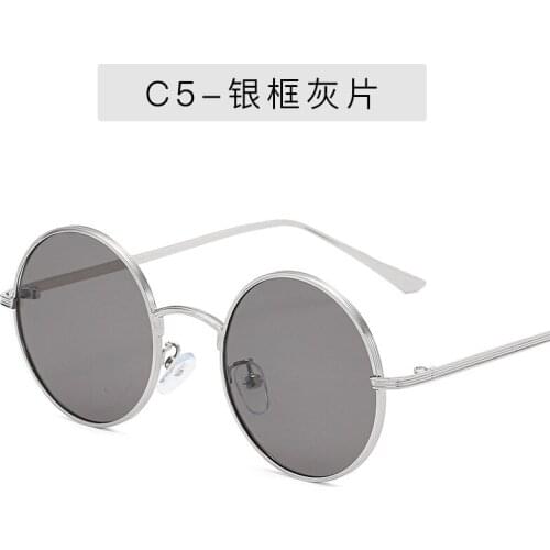 Ladies Retro Classic Round Sunglasses Fashion Men Women Luxury Vintage metal frame Black Mirrors Sun Glasses