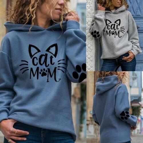 Womens loose long-sleeved sweater printed long-sleeved pullover sweater Womens printed sports hooded sweater худи оверсайз 8