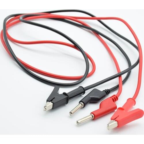 1pair High Quality 1M Long Alligator Clip to Banana Plug Test Cable for Multimeter