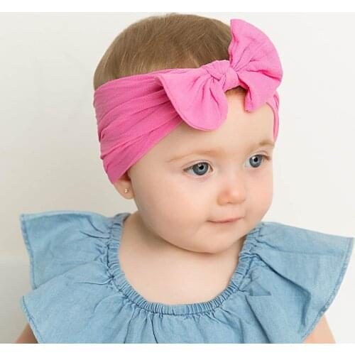 1pcs Knot Bow Nylon Headbands ,Cable Knit Wide Cotton Headwraps Soft Hairwear Christmas Hair Accessories for Girls Kids