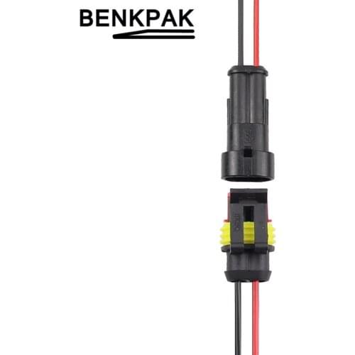10 Kits Car Auto 2 Pin Way 2P auto connector with cable electrical Sealed Waterproof Wire Connector