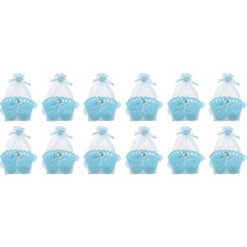 12pcs Sheer Kids Birthday Party Gift Box Candy Bags Baby Shower Pouches