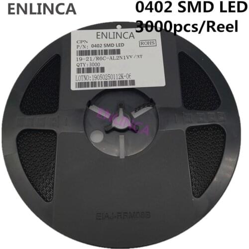 3000pcs full reel smd 0402 LED diodes light Red yellow green blue white warm cold nature white