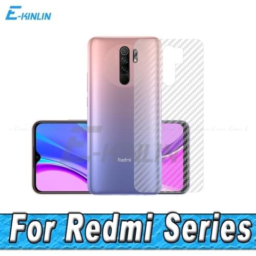 3D Carbon Fiber Rear Screen Protector For Xiaomi Redmi 9 Prime 9A 9C NFC 9i 8A 8 7A 7 S2 6 Pro 6A 4A Back Cover Protective Film