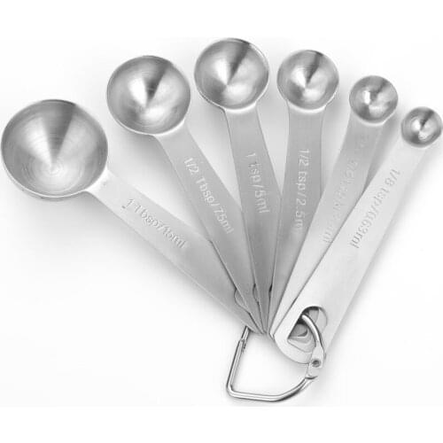 6pcs Set Measuring Spoons Stainless Steel Measuring Dry and Ingredient for Home and Kitchen Measure Tools