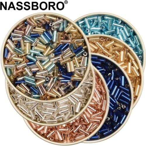 Approx.500pcs 2x4.5mm Bugle Czech Glass Beads/Beads & jewelry Making/Silver Champagne Gold Tube Beads / Diy Jewelry Accessories