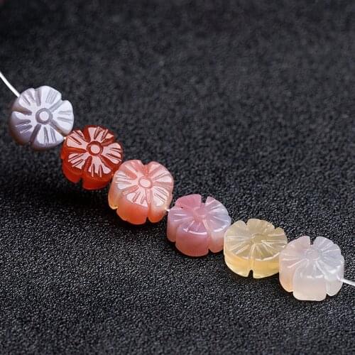 Natural Yanyuan Agate Candy Color Loose Bead Colorful Flowers Separated Beads DIY Bracelet Reiki Crystal Accessories Random