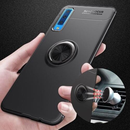 For Samsung Galaxy A7 2018 Case A750 360 Degree Ring Finger Holder Car Magnet Phone Case For Samsung A7 2018 SM-A750 Coque Capa