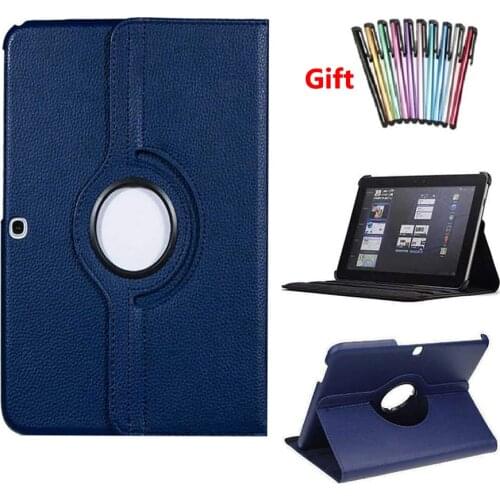 360 Degree Rotating Flip Cover Case For Samsung Galaxy Tab 4 10.1 SM-T530 M-T531 M-T535 Tablet Smart Stand Cover with Stylus Pen