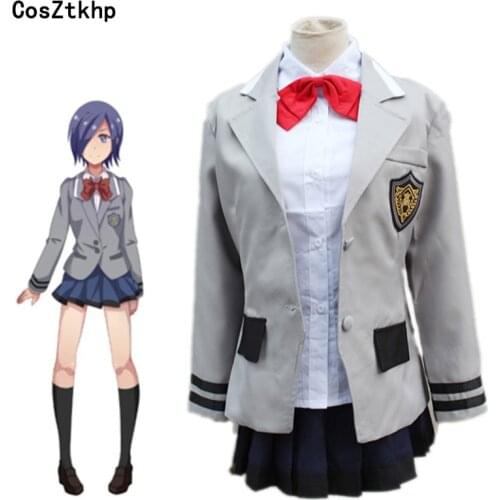 COSZTHKP Anime Tokyo Ghoul Touka Kirishima Uniform Cosplay Costume Kirishima Toka Full Set School Uniform (Jacket+Skirt+Bow tie)