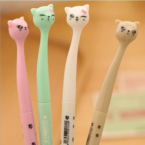 Ellen Brook 1 PCS Stationery Korean Cute Kawaii Cat Gel Pen Girl Kawaii Office School Supply Handle Creative Sweet Pretty Lovely